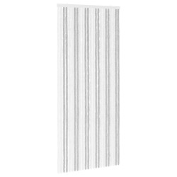 Rideau anti-insectes en chenille Gris clair et blanc 615191615191