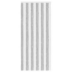 Rideau anti-insectes en chenille Gris et blanc 100 x 230 cm 615192615192