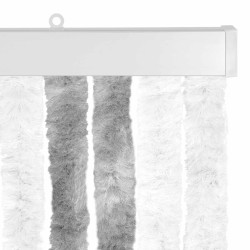 Rideau anti-insectes en chenille Gris et blanc 100 x 230 cm 615192615192