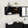 Armoire murale de bain noir 80x25x40 cm bois d'ingénierie 615193615193