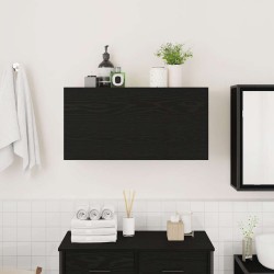 Armoire murale de bain noir 80x25x40 cm bois d'ingénierie 615193615193