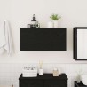 Armoire murale de bain noir 80x25x40 cm bois d'ingénierie 615193615193