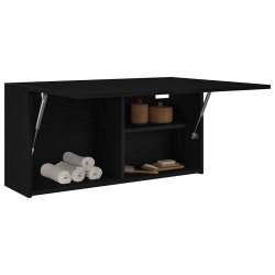 Armoire murale de bain noir 80x25x40 cm bois d'ingénierie 615193615193