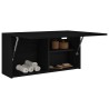 Armoire murale de bain noir 80x25x40 cm bois d'ingénierie 615193615193