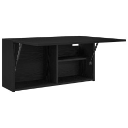 Armoire murale de bain noir 80x25x40 cm bois d'ingénierie 615193615193
