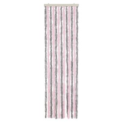 Rideau anti-mouches gris argenté et rose 56x185 cm chenille 615194615194