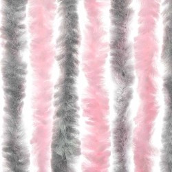 Rideau anti-mouches gris argenté et rose 56x185 cm chenille 615194615194