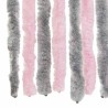 Rideau anti-mouches gris argenté et rose 56x185 cm chenille 615194615194