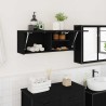 Armoire murale de bain noir 80x25x30 cm bois d'ingénierie 615196615196