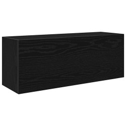 Armoire murale de bain noir 80x25x30 cm bois d'ingénierie 615196615196