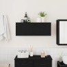 Armoire murale de bain noir 80x25x30 cm bois d'ingénierie 615196615196