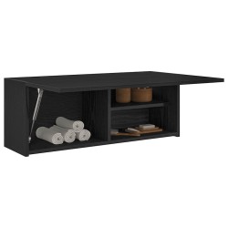 Armoire murale de bain noir 80x25x30 cm bois d'ingénierie 615196615196