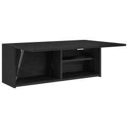 Armoire murale de bain noir 80x25x30 cm bois d'ingénierie 615196615196