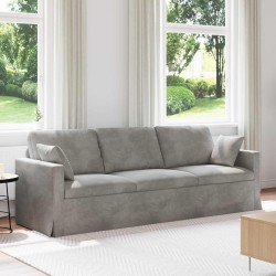 Canapé Gris clair 228 x 78 x 80 cm Velours 615199615199