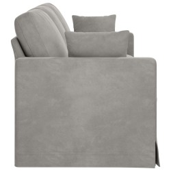 Canapé Gris clair 228 x 78 x 80 cm Velours 615199615199