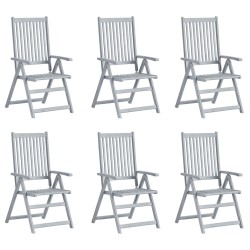 Chaises inclinables de jardin lot de 6 et coussins Bois acacia 615201615201