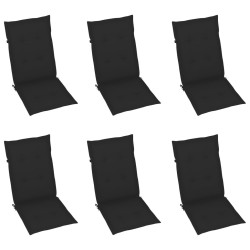 Chaises inclinables de jardin lot de 6 et coussins Bois acacia 615201615201