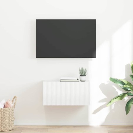 Meuble TV mural Montage mural Blanc Brillant 60 x 31 x 29,5 cm 615204615204
