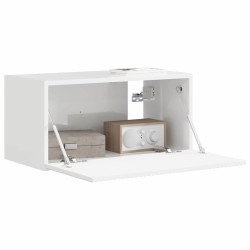 Meuble TV mural Montage mural Blanc Brillant 60 x 31 x 29,5 cm 615204615204