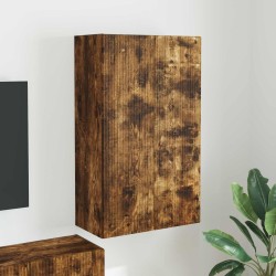 Meuble TV mural Chêne fumé 59,5 x 31 x 100 cm Bois d'ingénierie 615205615205
