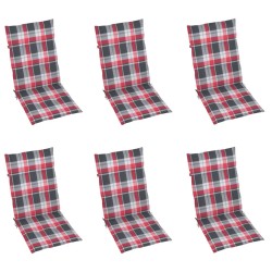 Chaises inclinables de jardin lot de 6 et coussins Bois acacia 615210615210