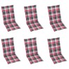 Chaises inclinables de jardin lot de 6 et coussins Bois acacia 615210615210