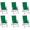 Chaises inclinables de jardin lot de 6 et coussins Bois acacia 615214615214