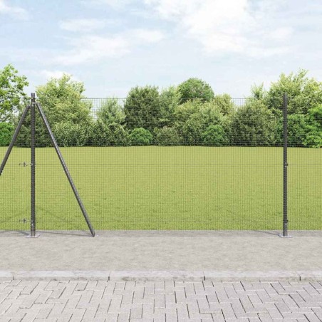 Clôture en fil soudé avec base en béton 50 x 1,2 m Gris Maille 615215615215