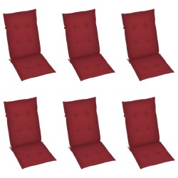 Chaises inclinables de jardin lot de 6 et coussins Bois acacia 615219615219
