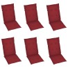 Chaises inclinables de jardin lot de 6 et coussins Bois acacia 615219615219