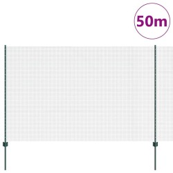 Clôture en fil soudé avec poteaux 50 x 1,5 m Vert Maille 615220615220