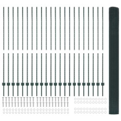 Clôture en fil soudé avec poteaux 50 x 1,5 m Vert Maille 615224615224