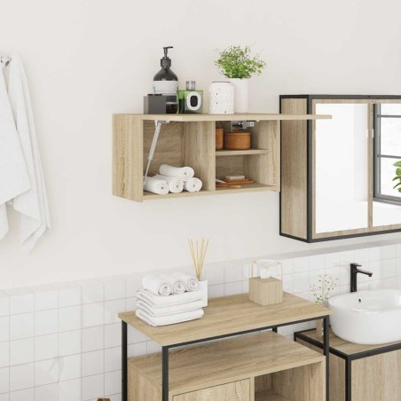 Armoire murale de bain chêne sonoma 60x25x30 cm bois ingénierie 615228615228