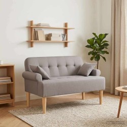 Canapé love seat avec capitonnage en boutons Taupe Tissu 615229615229