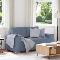 Canapé deux places bleu 160x77x82 cm en tissu velours côtelé 615236615236
