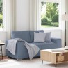 Canapé deux places bleu 160x77x82 cm en tissu velours côtelé 615236615236