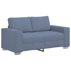 Canapé deux places bleu 160x77x82 cm en tissu velours côtelé 615236615236