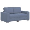 Canapé deux places bleu 160x77x82 cm en tissu velours côtelé 615236615236