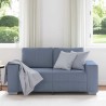 Canapé deux places bleu 160x77x82 cm en tissu velours côtelé 615236615236