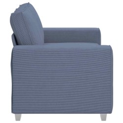 Canapé deux places bleu 160x77x82 cm en tissu velours côtelé 615236615236