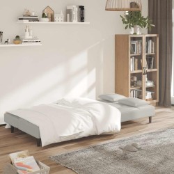 Canapé-lit à 2 places avec deux oreillers crème velours 615240615240