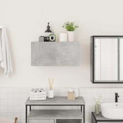 Armoire murale de bain gris béton 60x25x30 cm bois d'ingénierie 615245615245