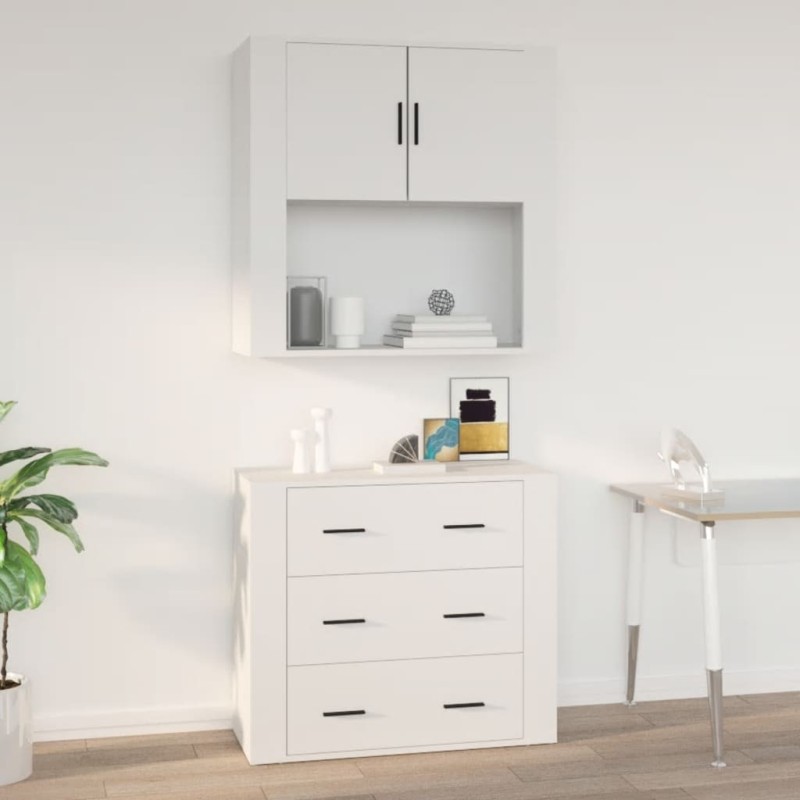 Armoire murale Blanc 80x33x80 cm Bois d'ingénierie 615252615252
