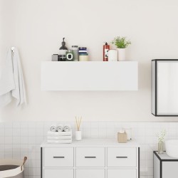Armoire murale de bain blanc 100x25x30 cm bois d'ingénierie 615256615256