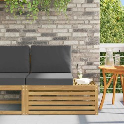Canapé d'extérieur extrémité avec coussin Blanc 91 x 63 x 73 cm 615261615261