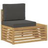 Canapé d'extérieur extrémité avec coussin Blanc 91 x 63 x 73 cm 615261615261