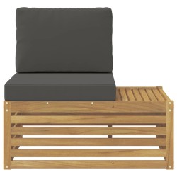 Canapé d'extérieur extrémité avec coussin Blanc 91 x 63 x 73 cm 615261615261