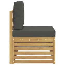 Canapé d'extérieur extrémité avec coussin Blanc 91 x 63 x 73 cm 615261615261