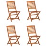 Ensemble de salle à manger de jardin 5 pcs en bois d'acacia massif 615264615264