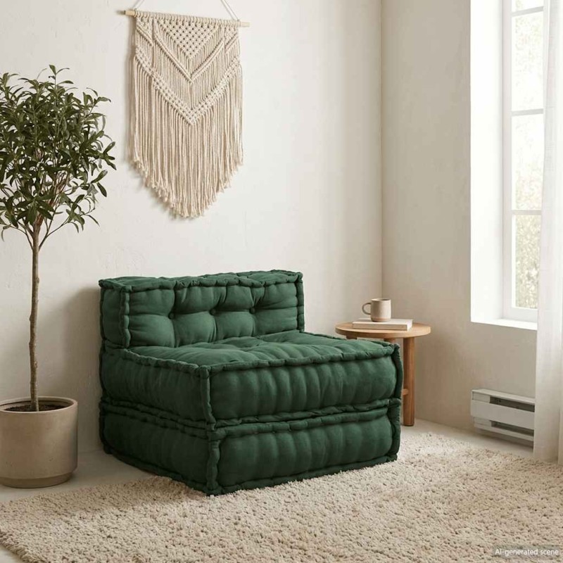 Canapé modulaire vert 70x70x54 tissu 615268615268